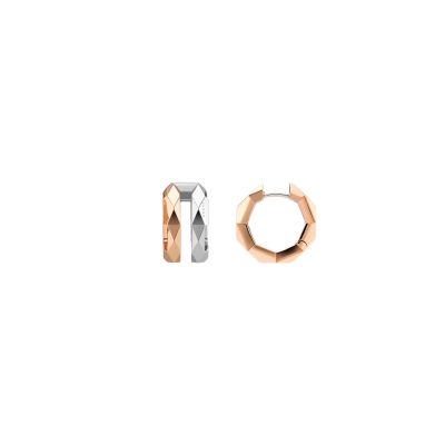 Gucci / Link to Love / orecchini doppi con borchie geometriche / oro rosa e oro bianco