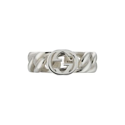 Gucci / Interlocking G / anello con motivo incrocio GG / argento