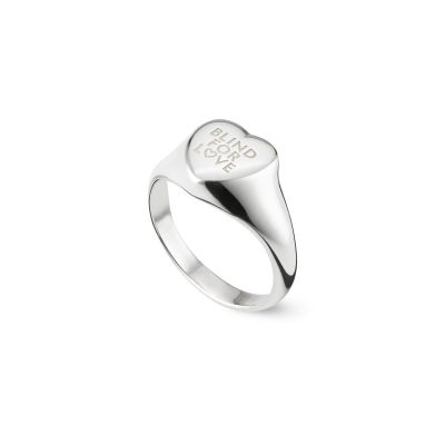 Gucci / Blind for Love / anello cuore con scritta / argento 