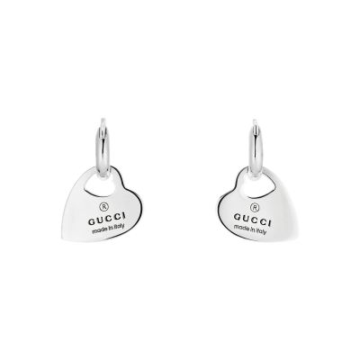 Gucci / Trademark / orecchini con pendente a cuore / argento 