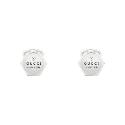 Gucci / gemelli con trademark / argento