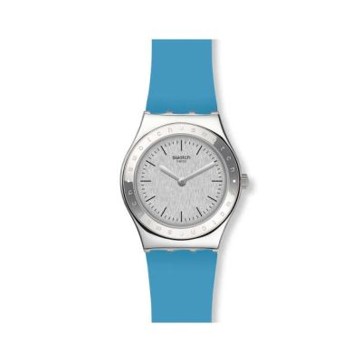 Swatch / Irony / Brisebleu / orologio donna / quadrante argentato / cassa acciaio / cinturino silicone