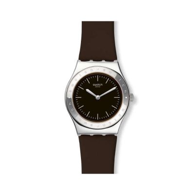 Swatch / Irony / Lie De Vin / orologio unisex / quadrante marrone scuro / cassa acciaio / cinturino pelle