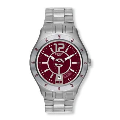 Swatch / Irony / In A Burgundy Mode / orologio unisex / quadrante grigio / cassa acciaio / bracciale acciaio