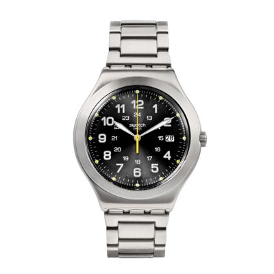 Swatch / Irony Core / Happy Joe Lime / orologio uomo / quadrante nero / cassa e bracciale acciaio