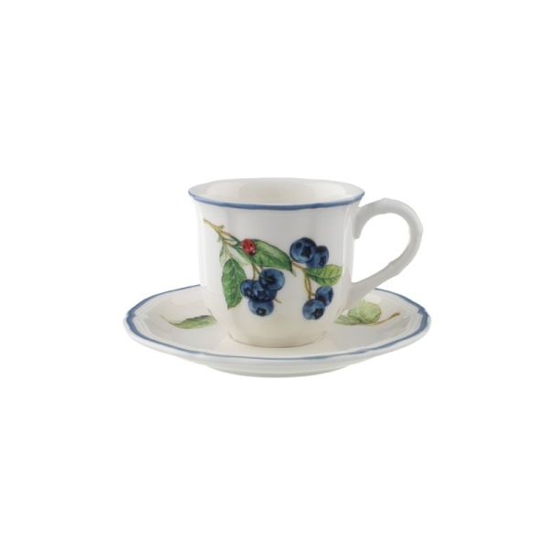 Piatto 23 Cm Decorato Rarità!! Villeroy & Boch Farmhouse Touch Blueflowers Relief Piatto Farmhouse Touch Blueflowers 23 Cm