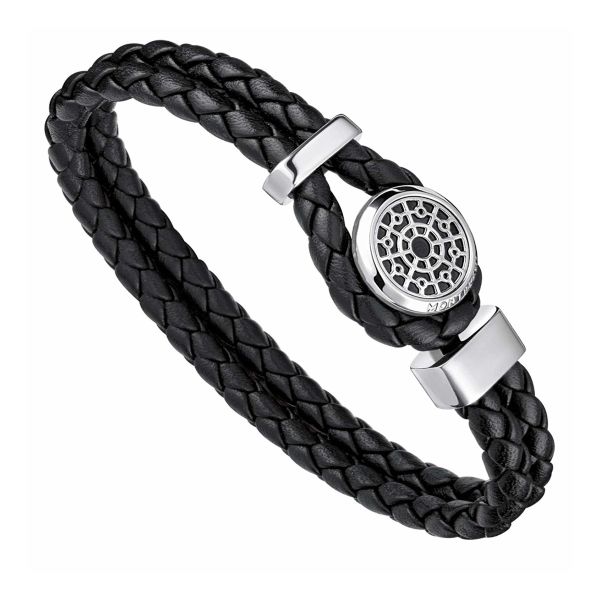 Generico Bracciale Pelle Uomo, Bracciale In Vera Con Pietre - Foto 8