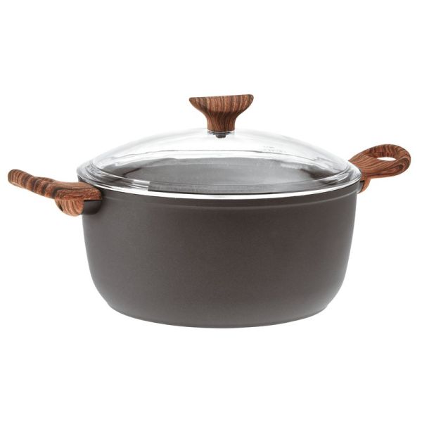Cuocipasta Moneta Etnea Con Coperchio Scolante - Pentola Per Pasta Da 22 Cm In Alluminio Antiaderente, Lavabile In Lavastoviglie