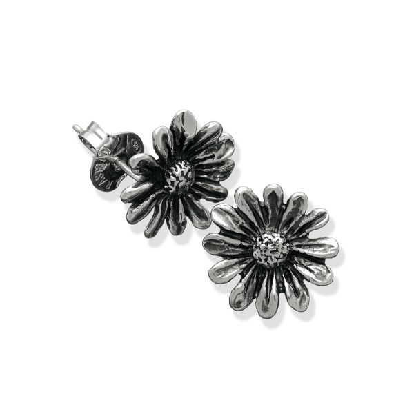 POPLYKE Orecchini a perno in argento Sterling 925 a forma di girasole, per ragazze, regali di compleanno, pietra di luna, ossidazione, placcati oro, orecchini a forma di girasole per donne, regali di