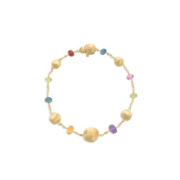 Marco Bicego Africa Bracciale 18 5 Cm Oro Giallo E Pietre Multicolore