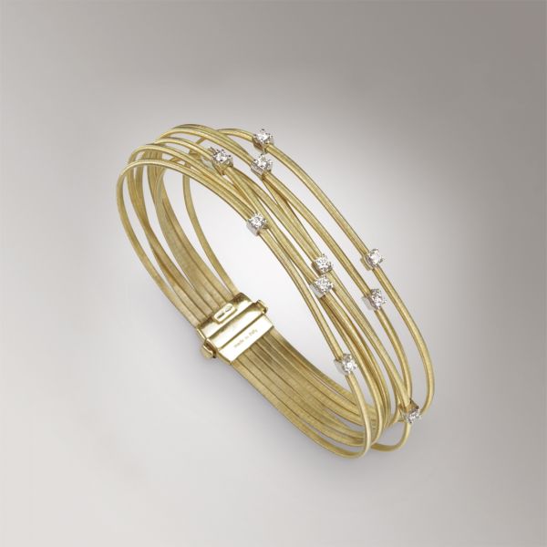 Marco Bicego Goa Bracciale 18 Cm Oro Giallo Oro Bianco E Diamanti