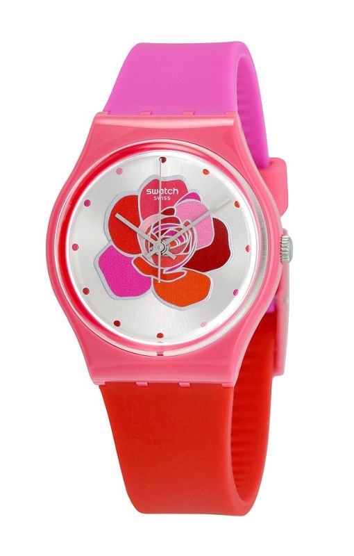 Swatch Gent Only for You orologio donna quadrante argentato cassa plastica cinturino silicone