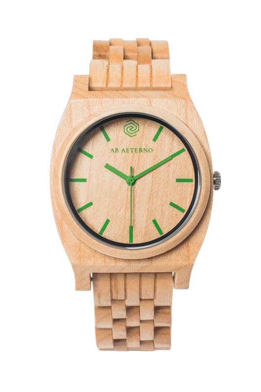 Montre Unisex AB Aeterno Journey Red En Bois Naturel - Mouvement Suisse, Bracelet NATO