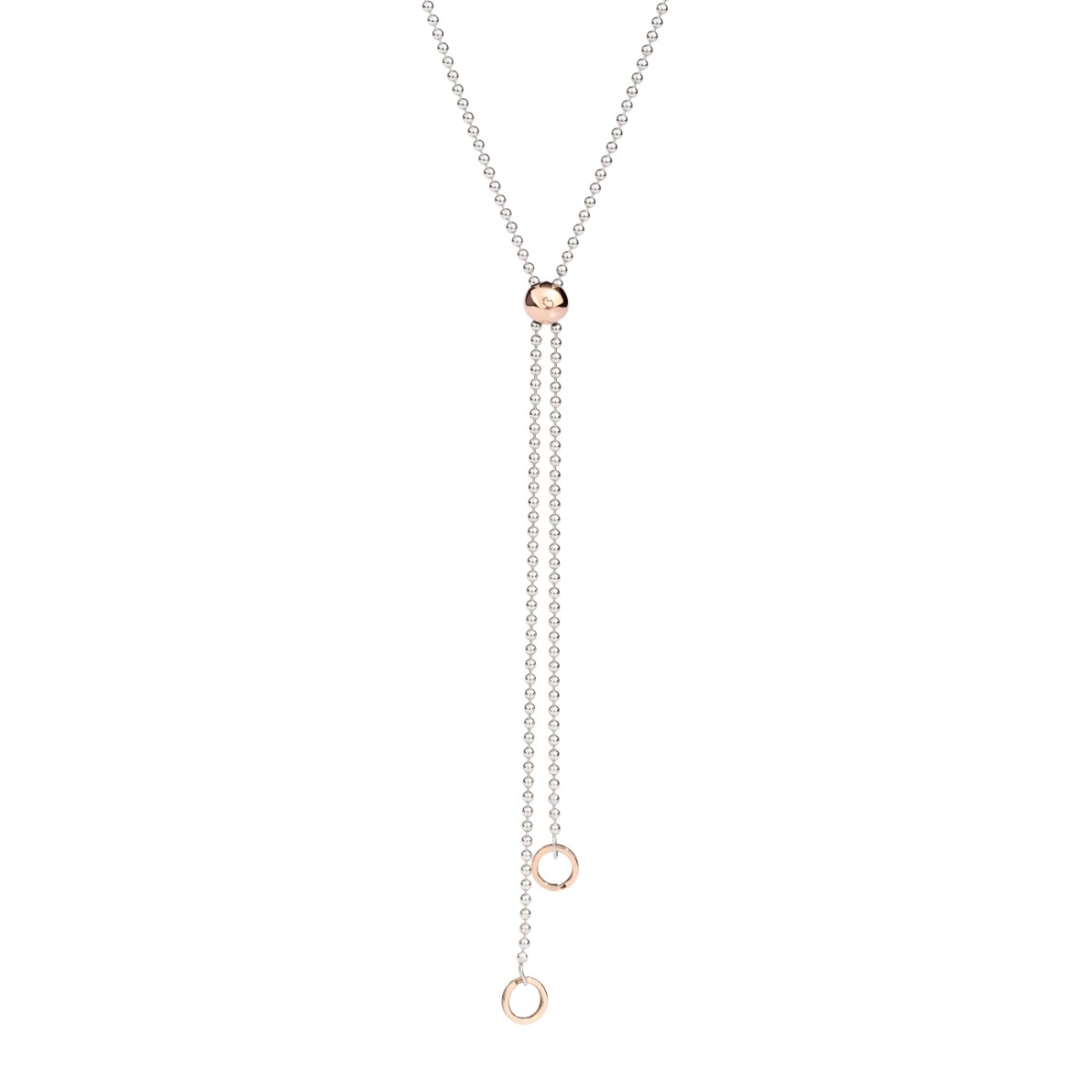 Collana Lunga Lariat Stratificata Oro - Doppi Anelli E Goccia, Gioiello A Y In Lega Per Donna E Ragazza, Stile Boho - 5