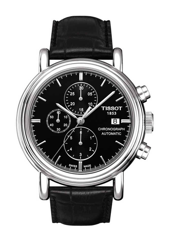 Tissot T1014173603100 - Orologio da uomo in acciaio INOX con cinturino in finta pelle nera : Tissot