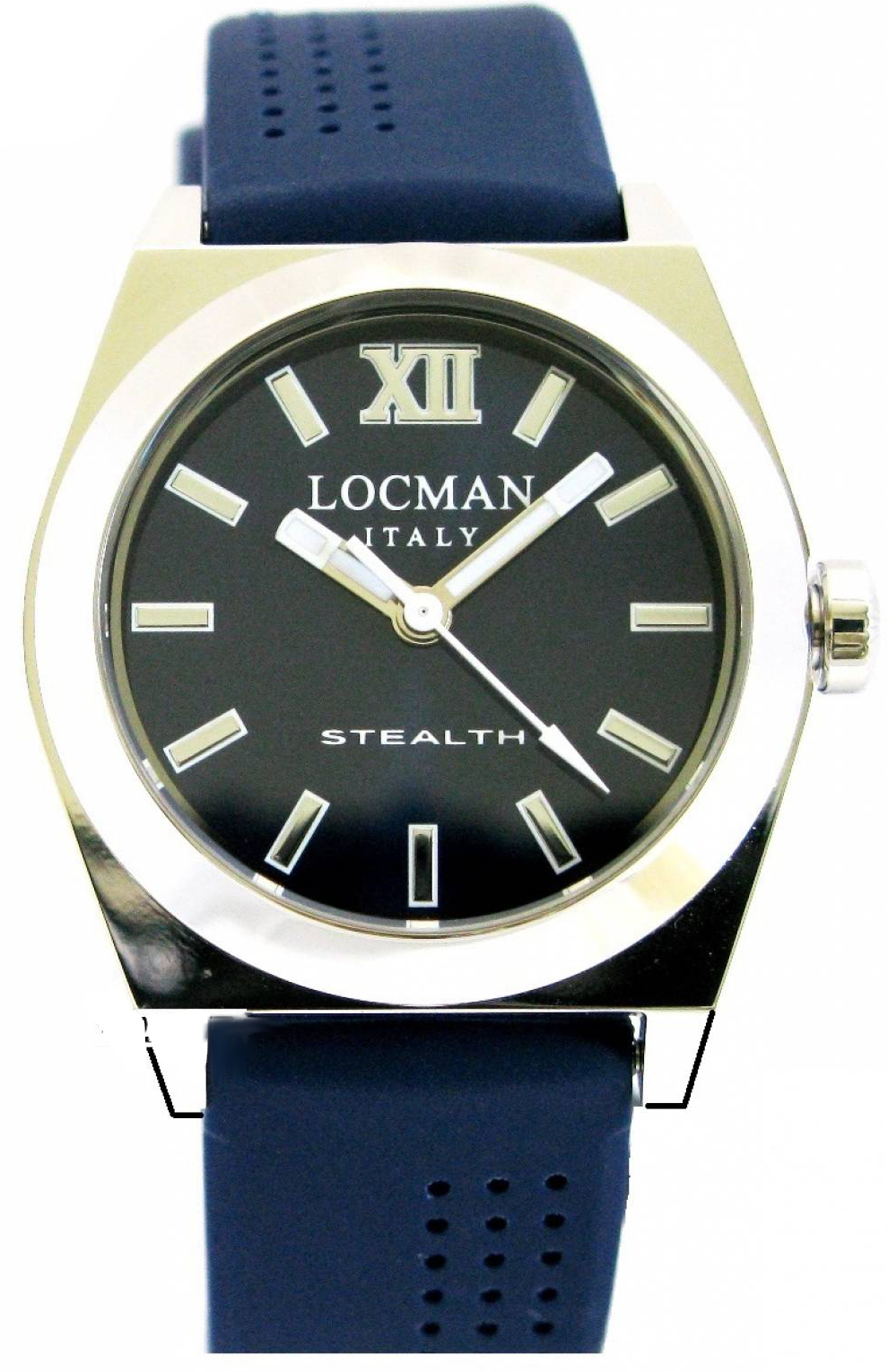 Locman Stealth / orologio donna / quadrante blu / cassa acciaio e titanio /  cinturino silicone blu