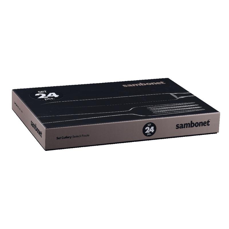 Sambonet 52586-80 Confezione 3 Pezzi per Servire Inox Collezione Baguette