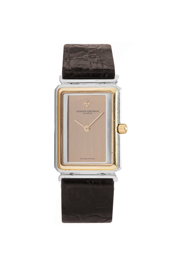 Vacheron Constantin / Extra Plate / orologio uomo / quadrante dorato /  cassa oro giallo / cinturino pelle nera