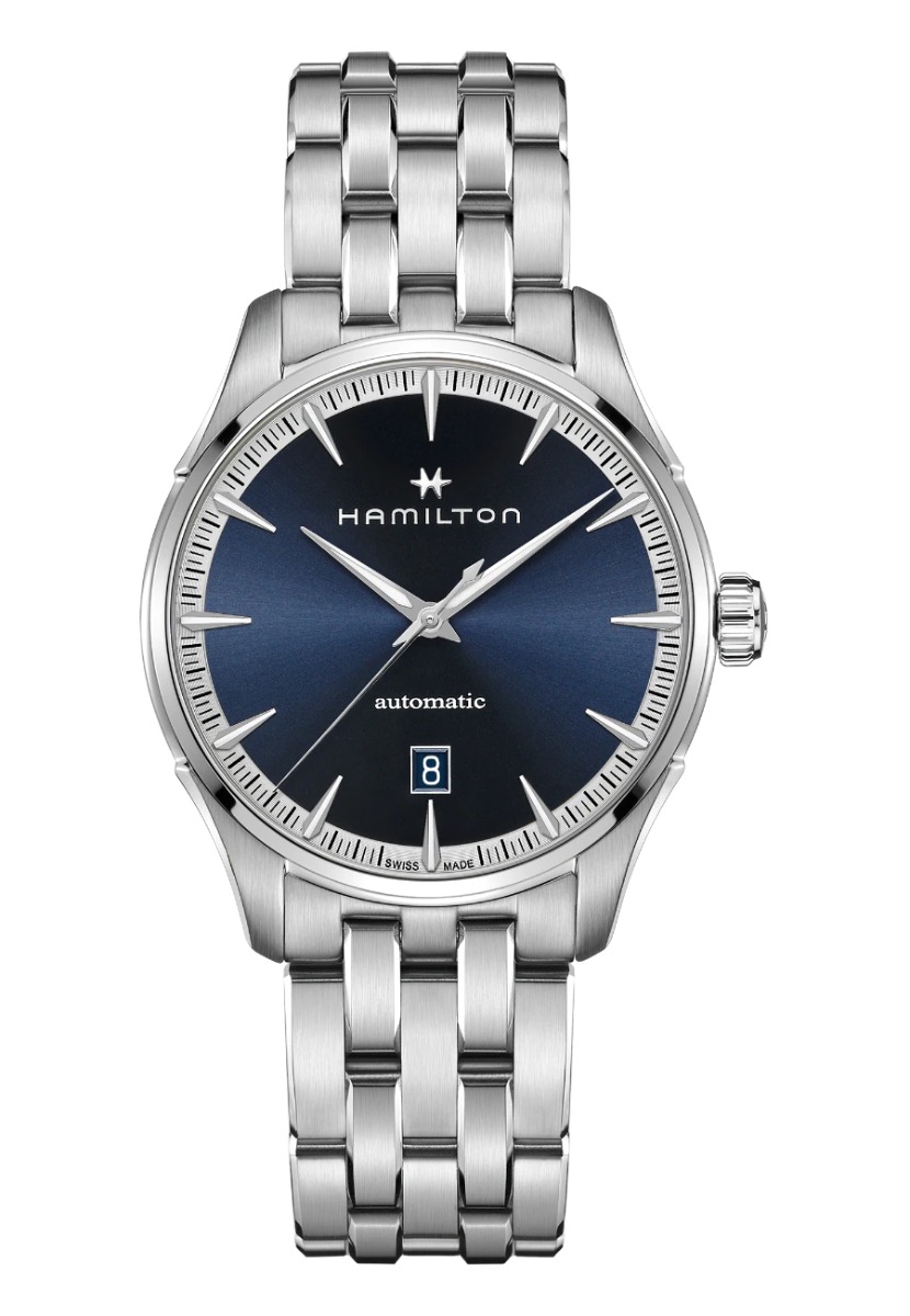 Hamilton Jazzmaster Auto / orologio uomo / quadrante nero / cassa e  bracciale acciaio