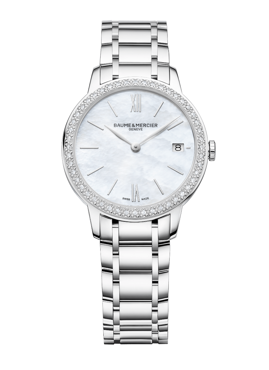 Baume \u0026 Mercier Classima Lady / orologio donna / quadrante bianco / cassa e  bracciale acciaio e oro rosa